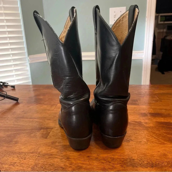 Justin Tobias 12" Western Black Leather boots size 8.5 E wide - Picture 6 of 12